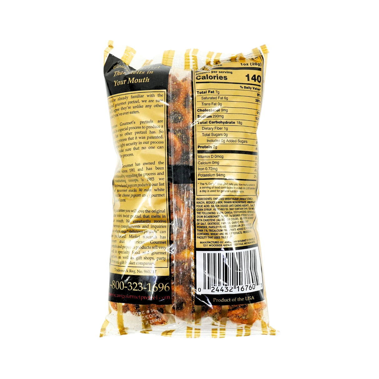 American Gourmet Onion Garlic Mini Twist Pretzels 8 oz