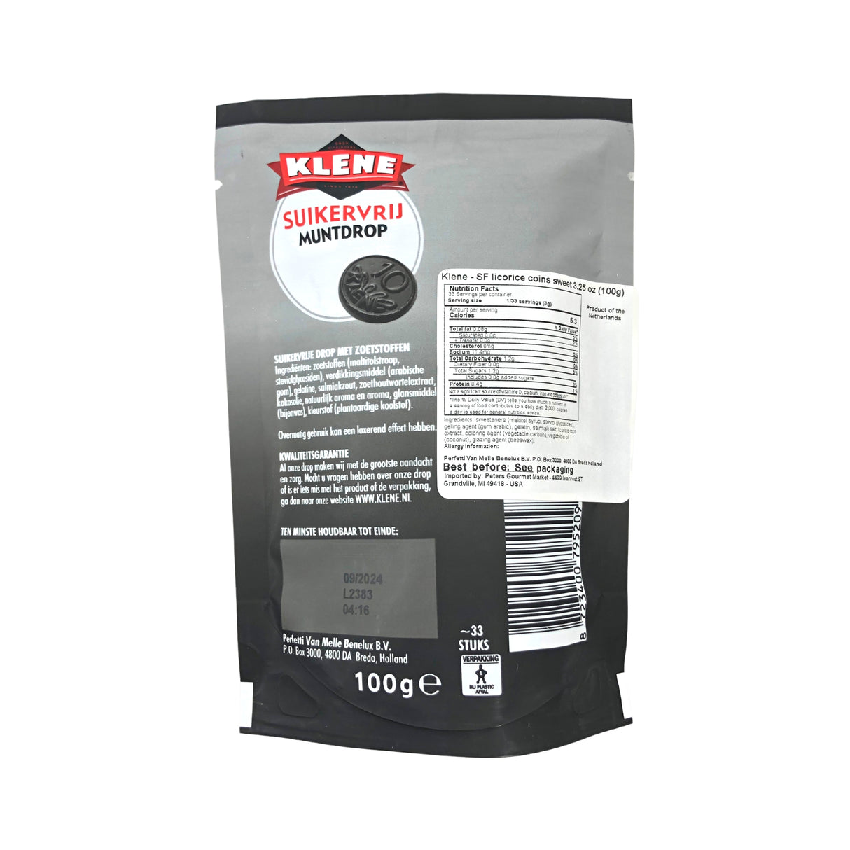 Klene Sugar Free Coins Licorice 3.5 oz