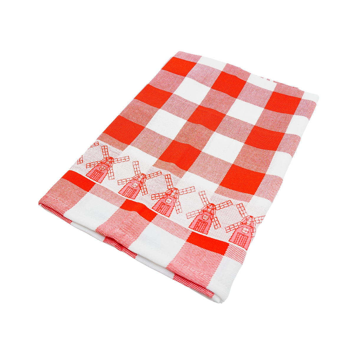 Twentse Red with Windmills TEA Towel 25x23 inch