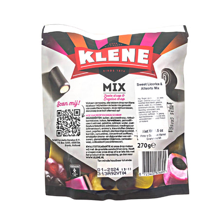 Klene Zoete Mix 270g Sweet licorice and Allsorts Mix 9.5 oz
