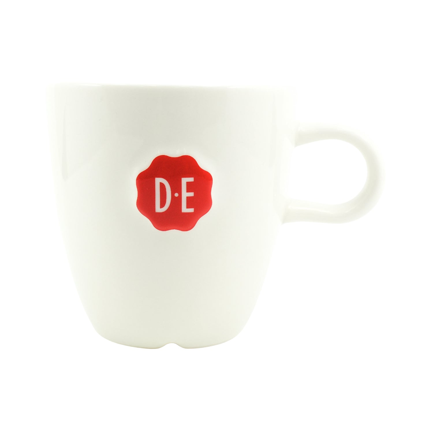 Douwe Egberts White With Red DE Stamp Coffee Mug