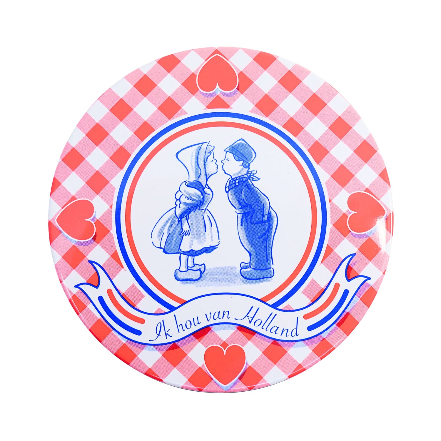 Markus Red Checker & Delft tile  Stroopwafel tin with 8 stroopwafels