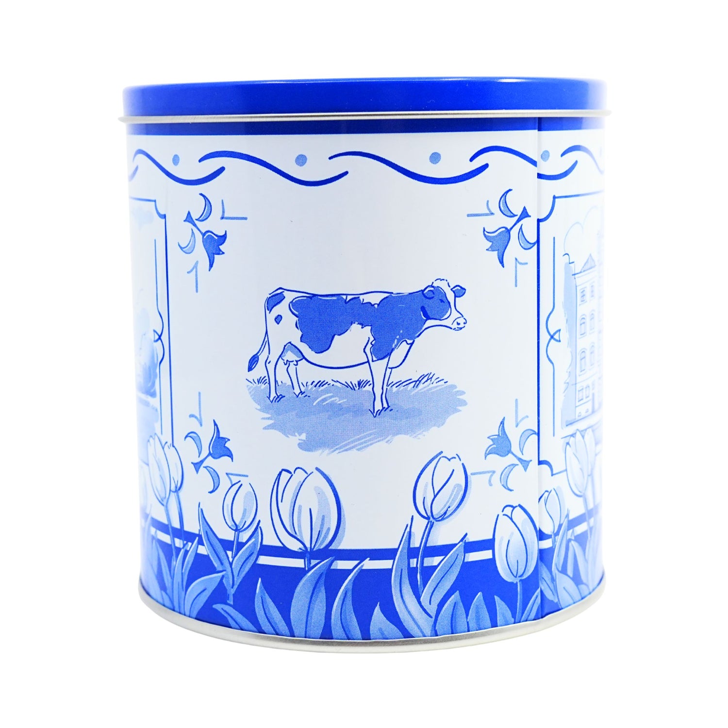 Markus Delft Style Mills & Tulips  "I Love Stroopwafel" tin with 8 stroopwafels