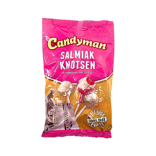 Candyman Salmiak Knotsen 4.4 oz bag 10 ct
