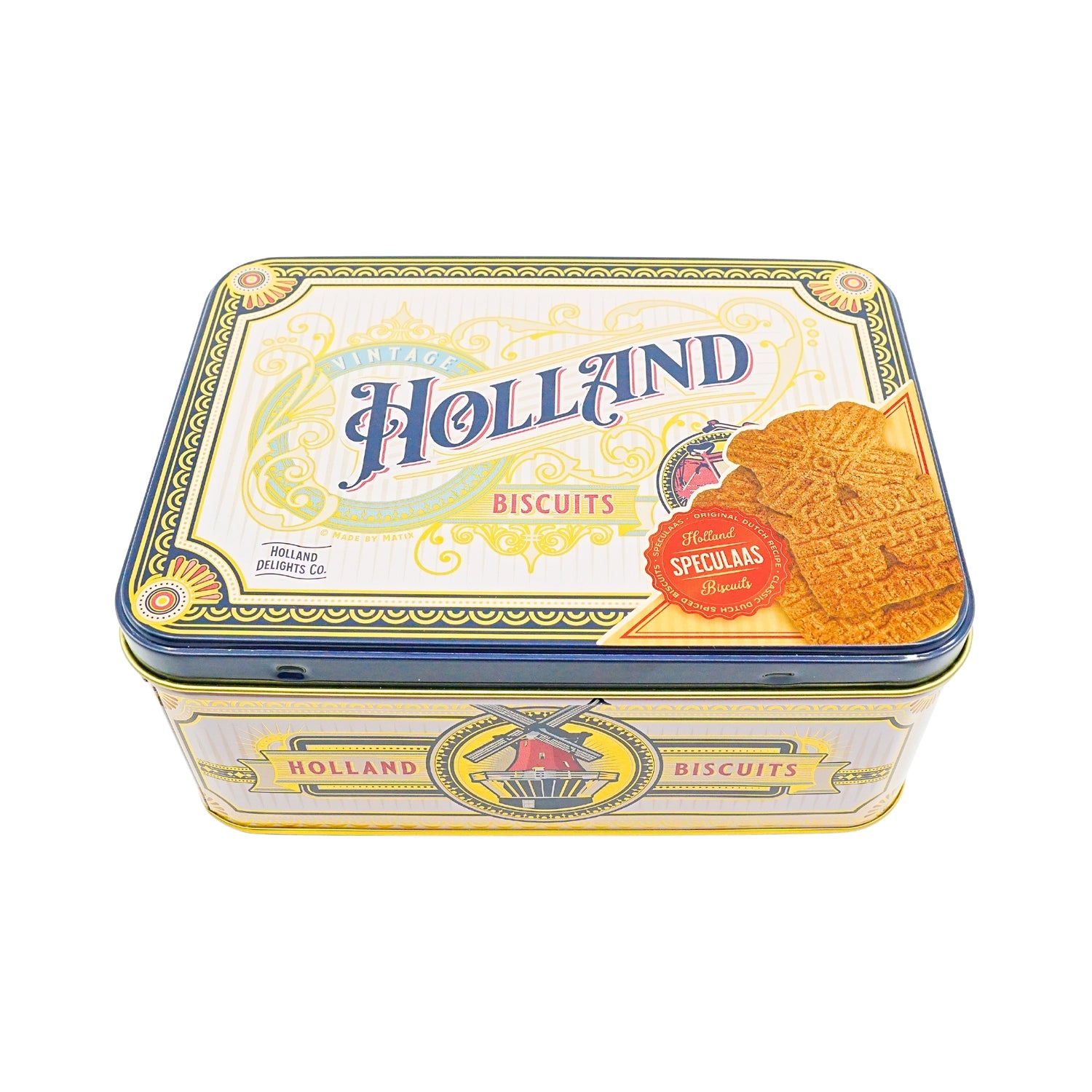 Square Tin with Holland w/ DeRuijter Speculaas Cookies