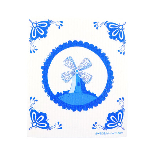 Delft Windmill Swedish Dishcloth