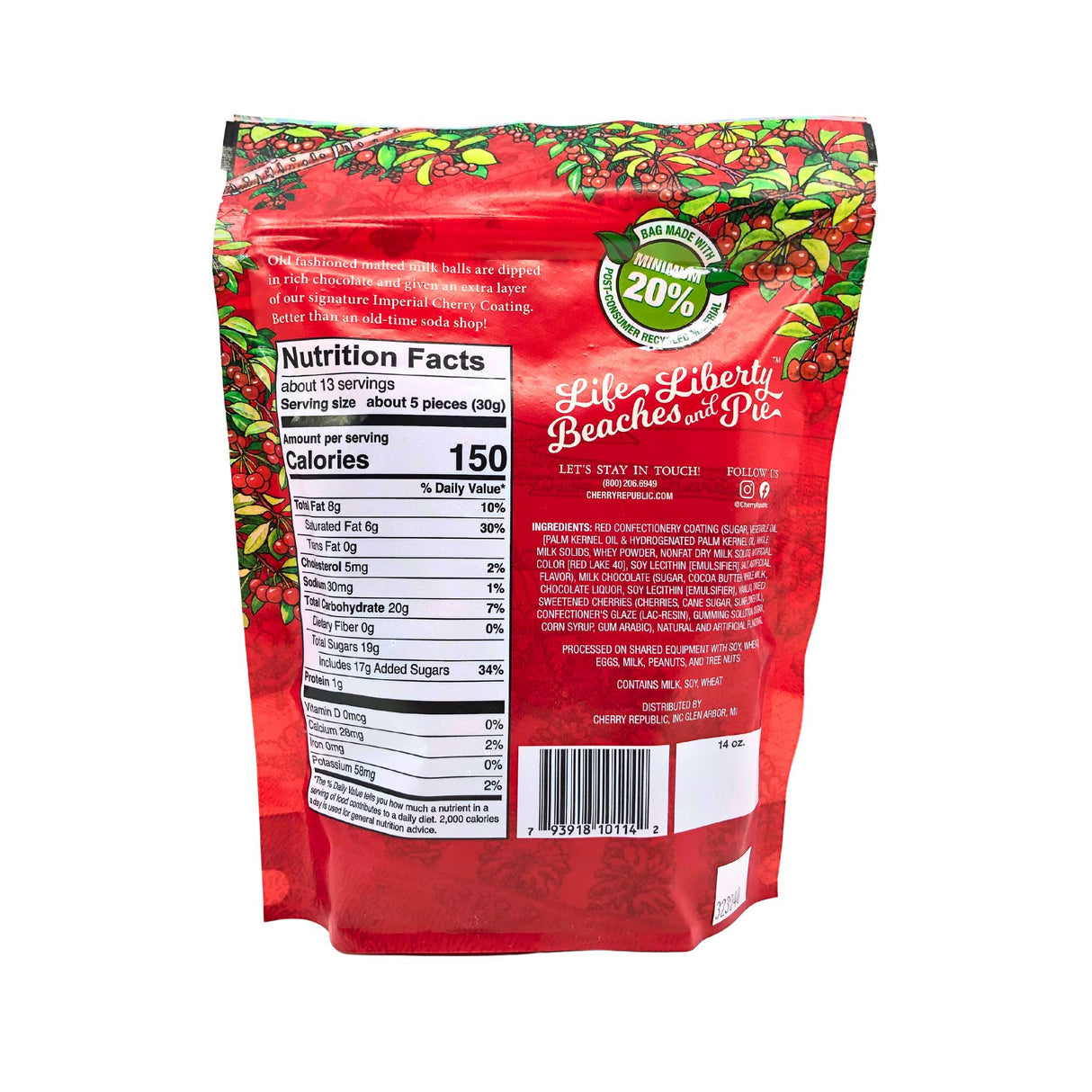 Cherry Republic Imperial Malted Milk Balls 14 oz Bag