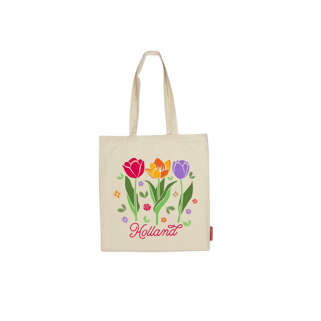 100% Cotton 3x Tulips Holland Bag Shopping Bag