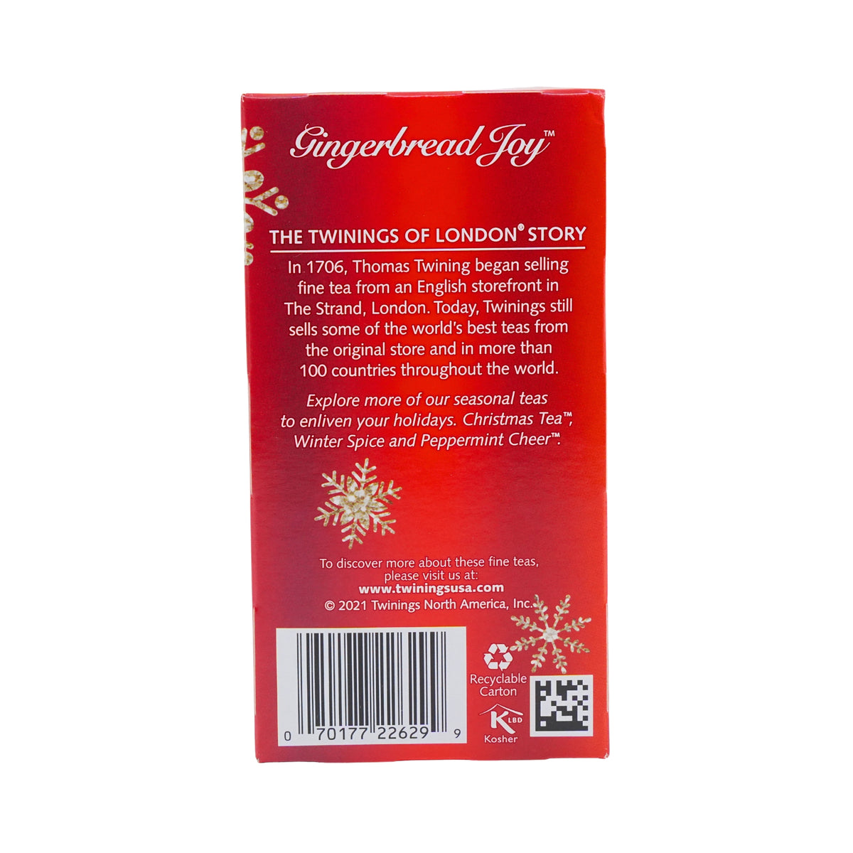 Twinings Gingerbread Joy Tea 20 ct box