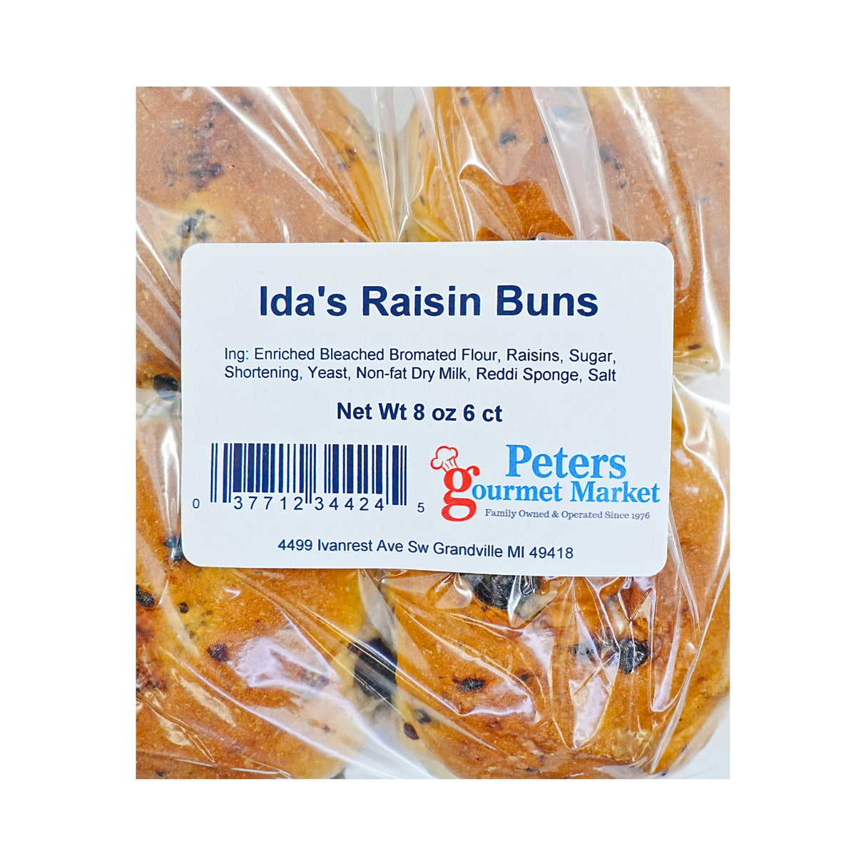 Ida's Bakery RAISIN Buns 6 ct