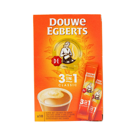 Douwe Egberts 3 in 1 Classic Instant coffee sticks w/cream & sugar