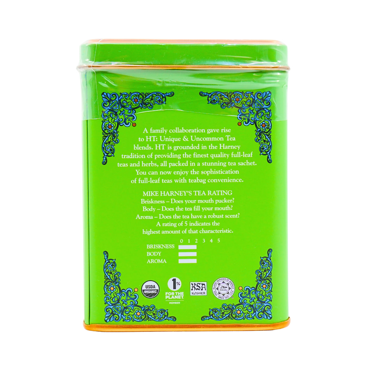 Harney & Sons Organic Plain Green Tea 20 Ct Tin