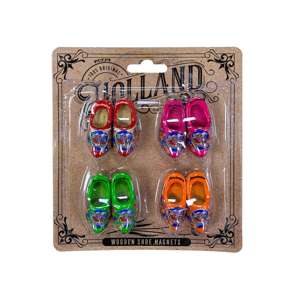 Amsterdam Clog Magnets Set of 4 1.5" tall Assorted Colors