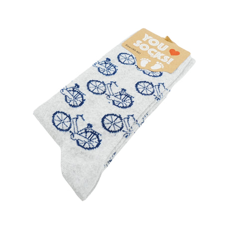 You Love Socks Grey with Blue Bicycles Socks