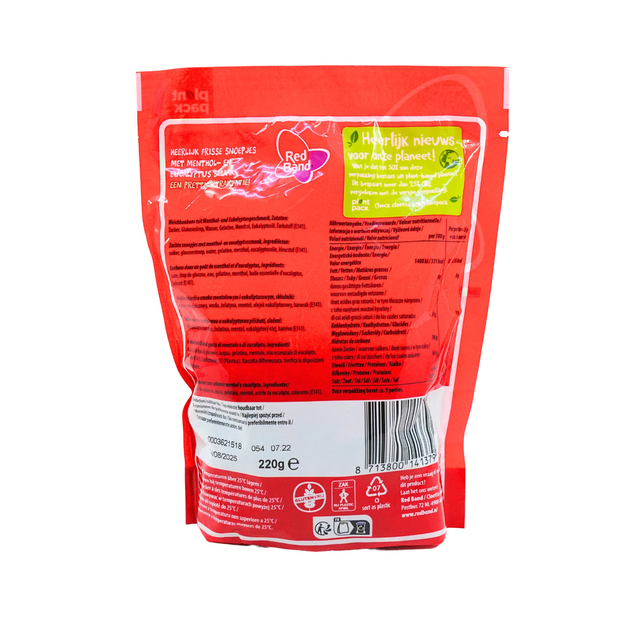 Red Band Menthol Groentjes 7.2 oz (220 gr) bag