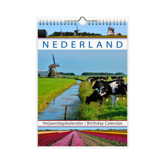 Nederland Pictures of Holland Birthday Calendar 13x17.3