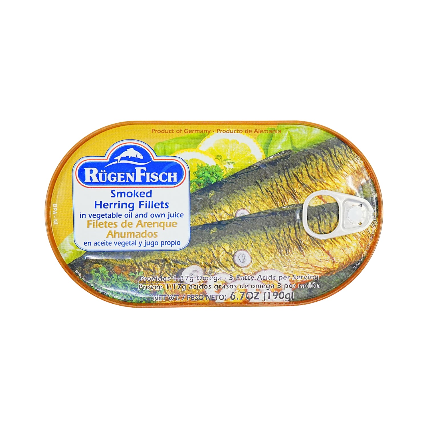 Rugenfisch Smoked Herring Fillet In Oil 6.7 oz Tin