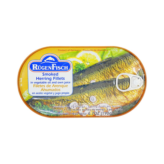 Rugenfisch Smoked Herring Fillet In Oil 6.7 oz Tin