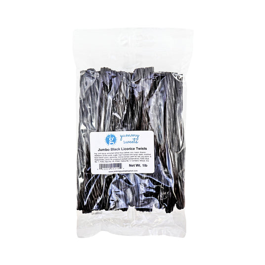 PGM Yummy Sweets Black Jumbo Licorice Twist 1lb bag