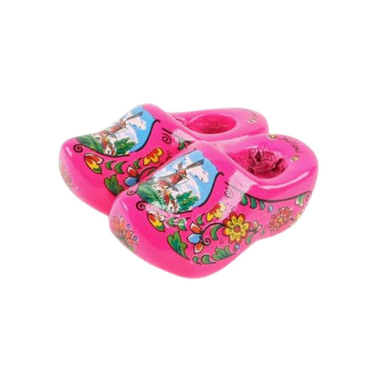 Magnet Wooden Shoe Dark Pink 1.75 inch