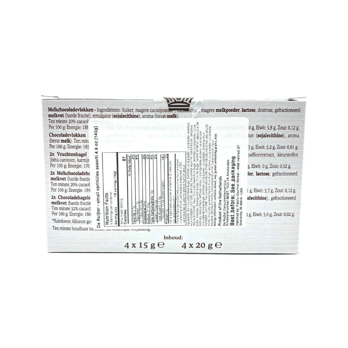 De Ruijter Mini Chocolate Hail Boxes 4.9 oz