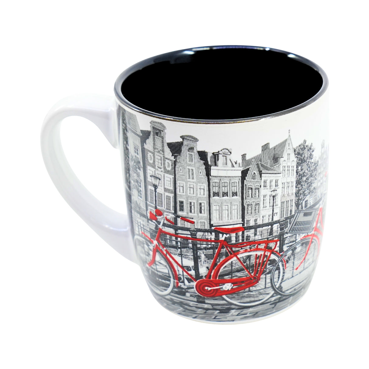 Amsterdam Mug Gray with Red Bike in gift box