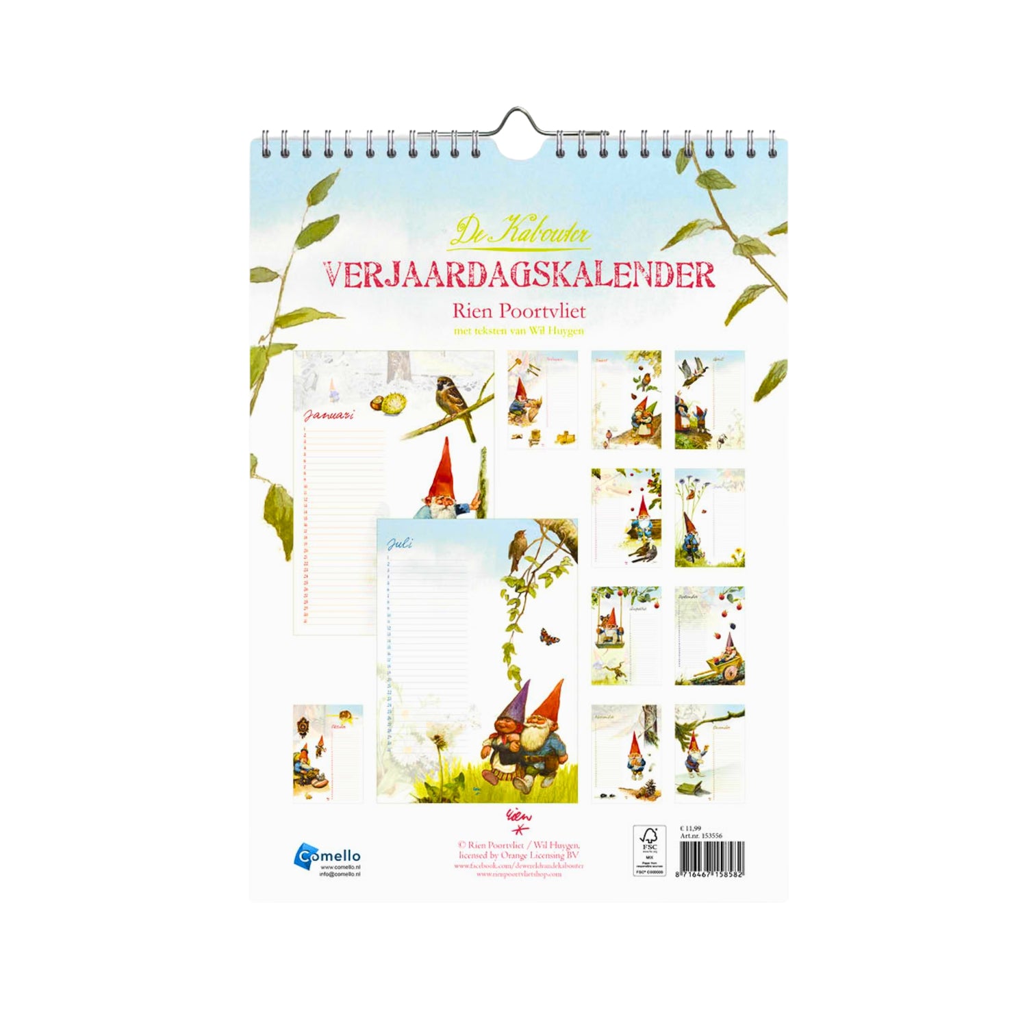 Rien Poortvliet Kabouters - Gnomes Birthday Calendar