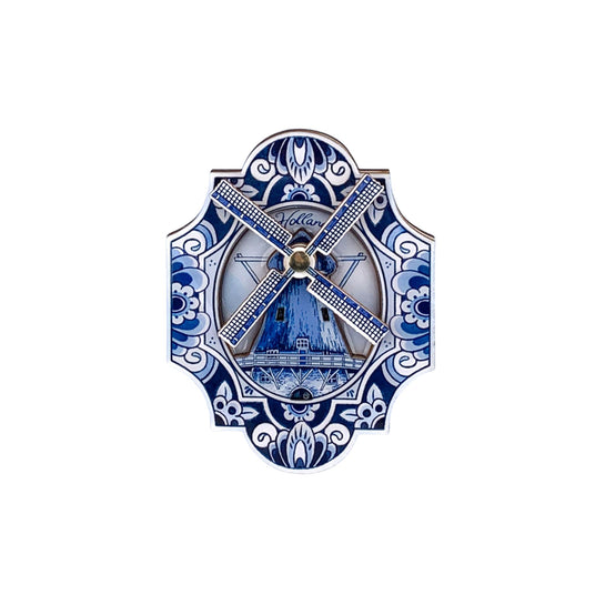 Magnet Delft Blue Holland Mill with Turning Blades