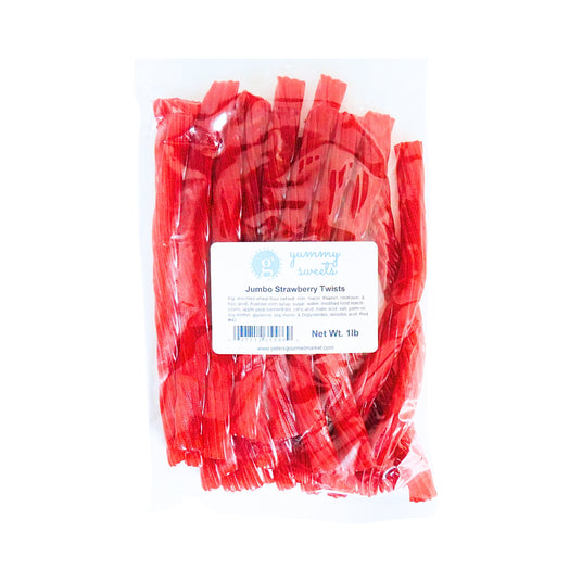 PGM Yummy Sweets Strawberry Jumbo Licorice Twist 1lb bag