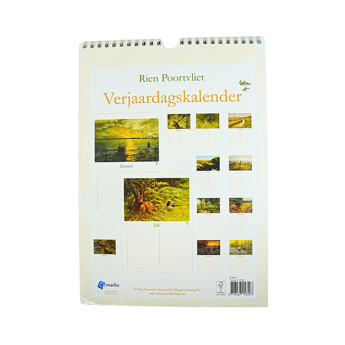Rien Poortvliet Nature Paintings Birthday Calendar