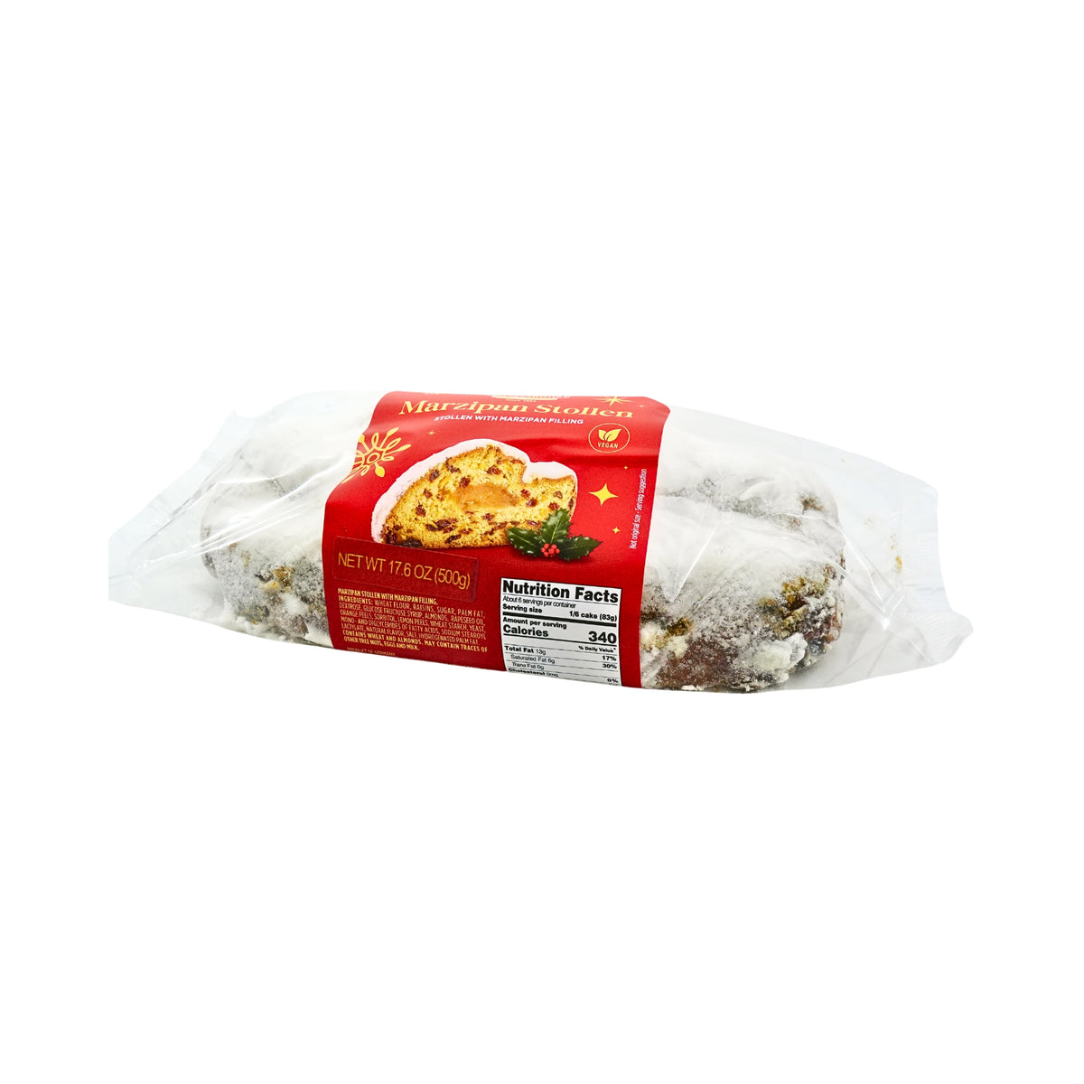 Kuchenmeister Marzipan Stollen Medium 17.6oz Cello