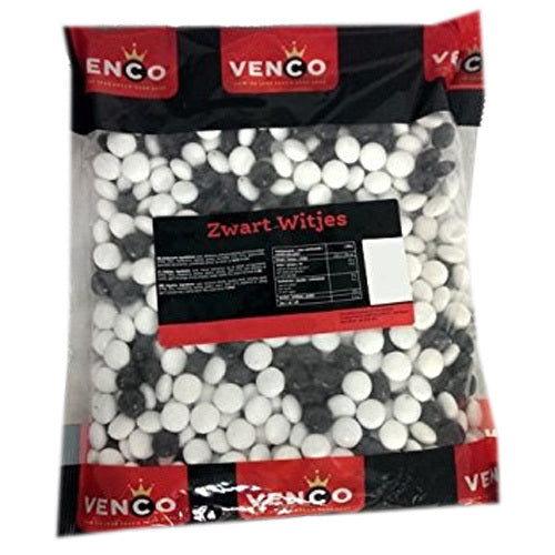 Venco Black & White Licorice 2.2 lbs bag - Kilo