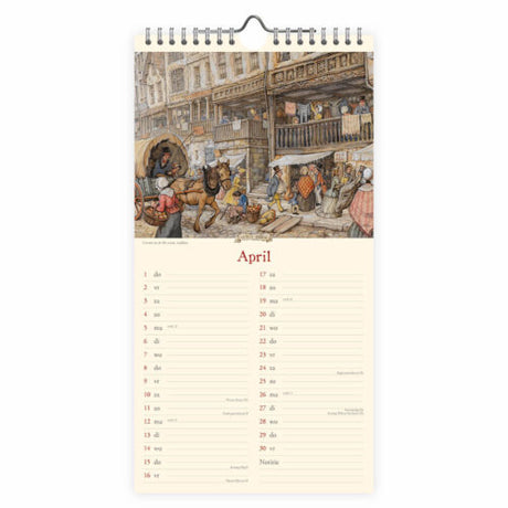 2027 Anton Pieck Bridge Notation  Calendar 7x13 inches
