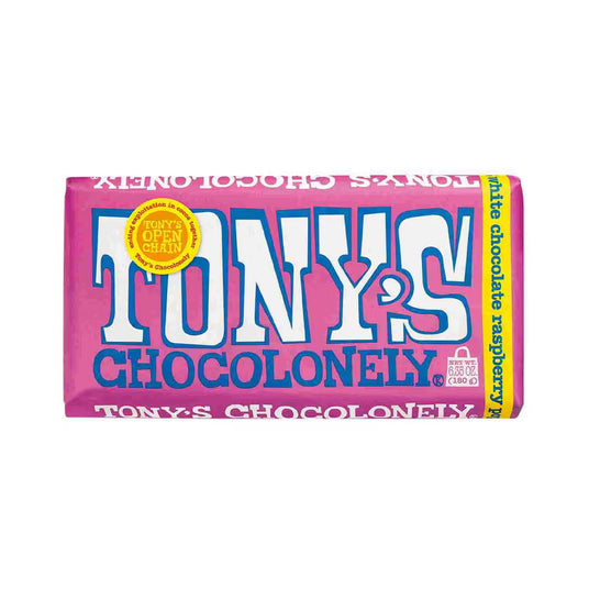 Tonys Chocolonely White Chocolate Raspberry Bar 6.35 oz