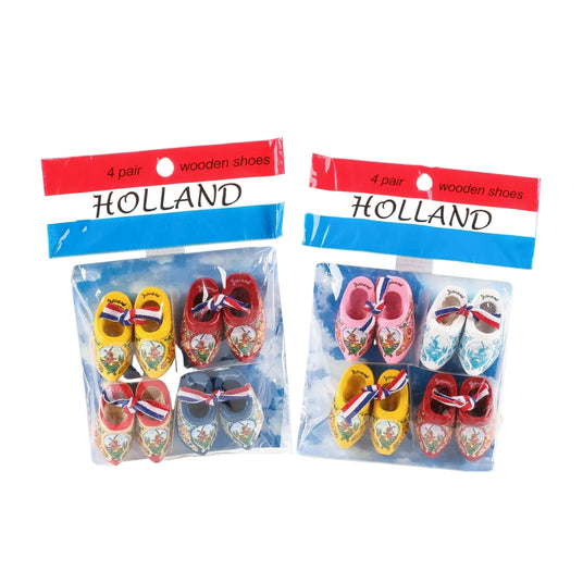 Set of Assorted Wooden Clogs Holland 4pc
