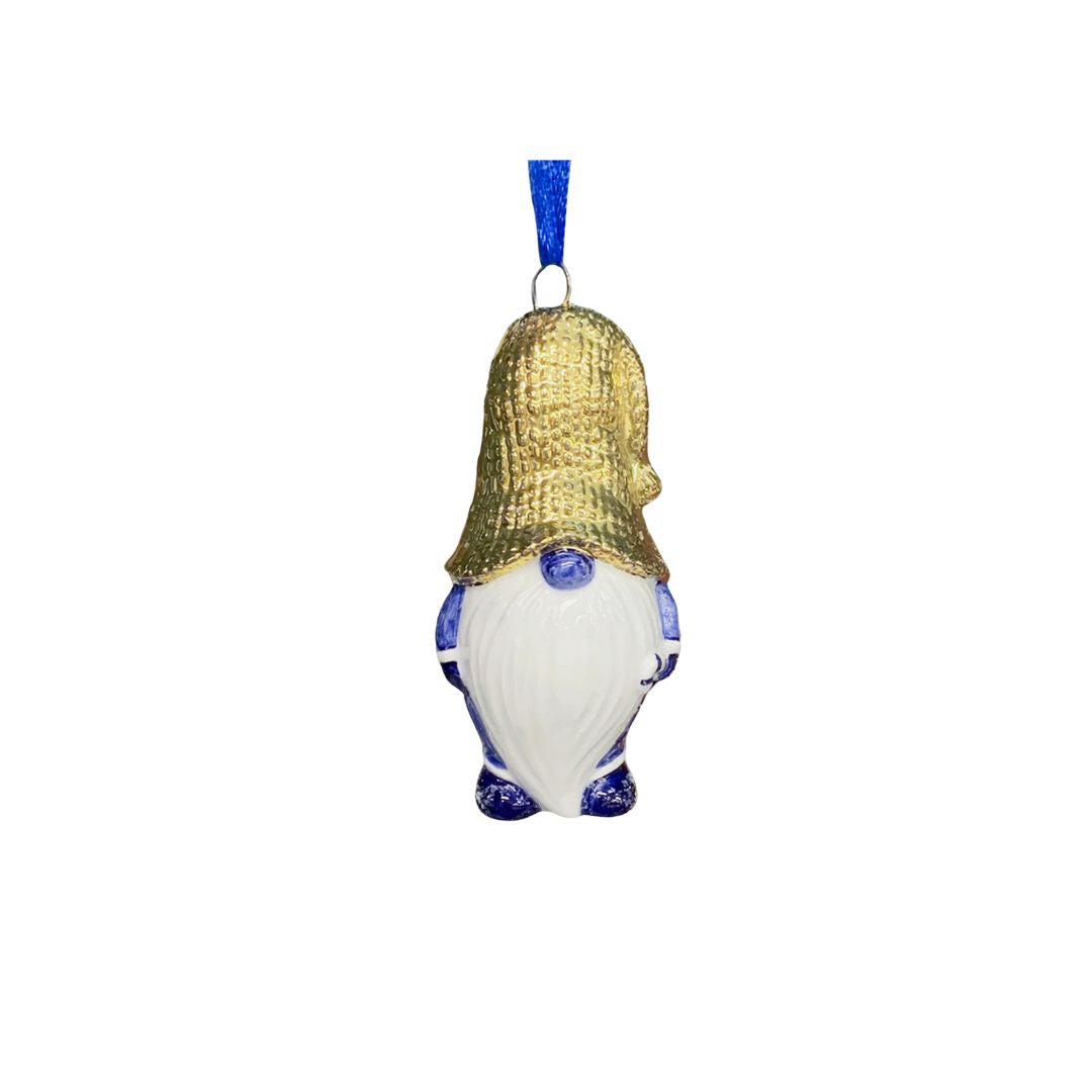 Ceramic Delft Ornament Gnome