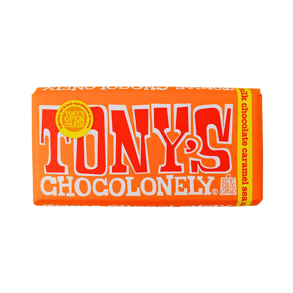 Tonys  Chocolonely Milk Choc Caramel Seasalt Bar 6.35 oz