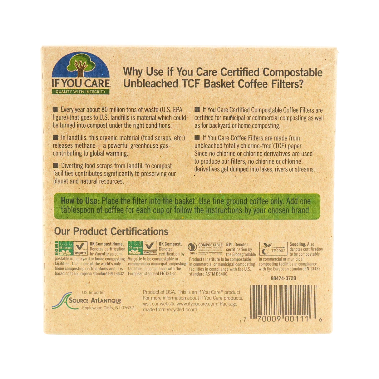 If You Care Basket Coffee Filter 8 -12 cup