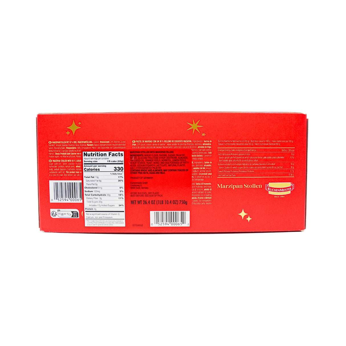 Kuchenmeister 26.4 oz Luxury Marzipan Stollen Box