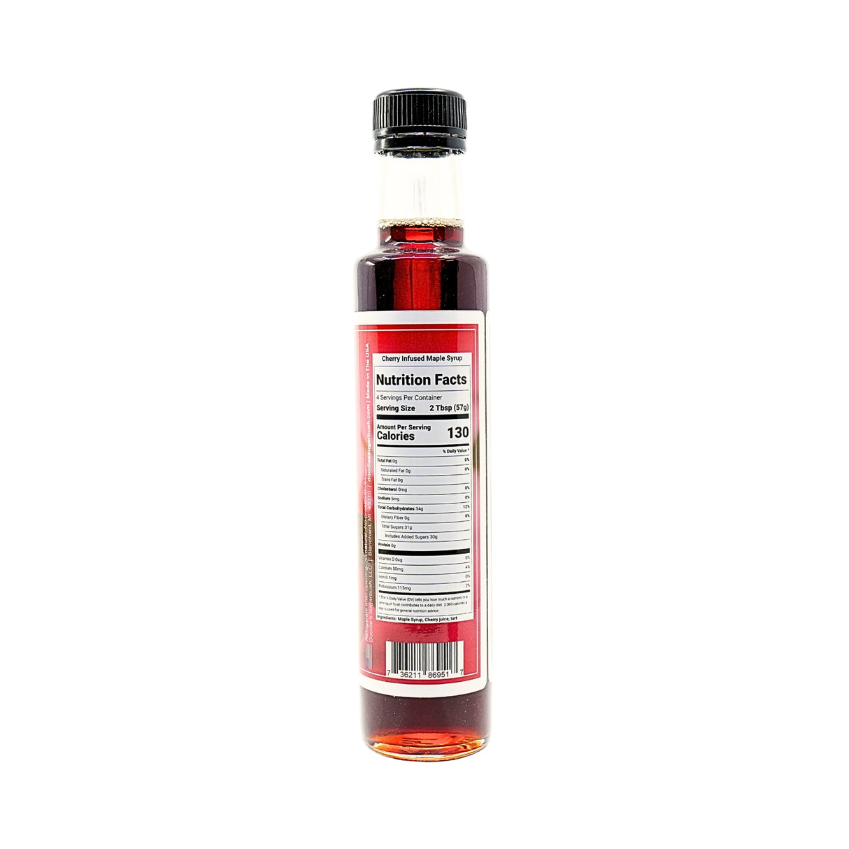 Doodles Cherry Infused Maple Syrup 8.5 oz Glass Bottle