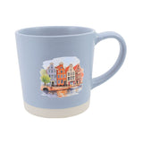 Canal Houses Watercolor Slate Blue Mug 13 oz