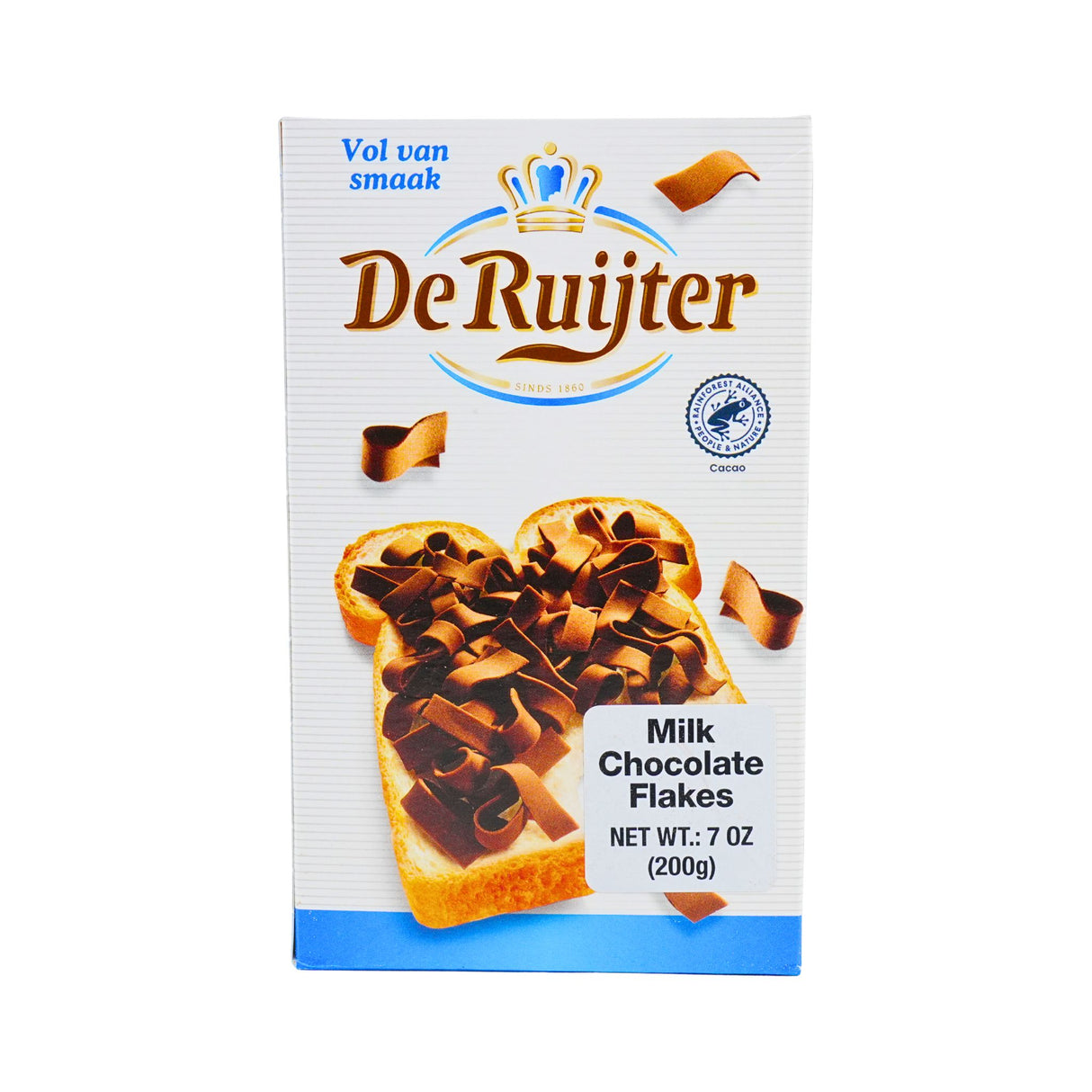 De Ruijter Milk Chocolate Flakes 7oz box