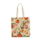 Tote bag with floral design on a beige background