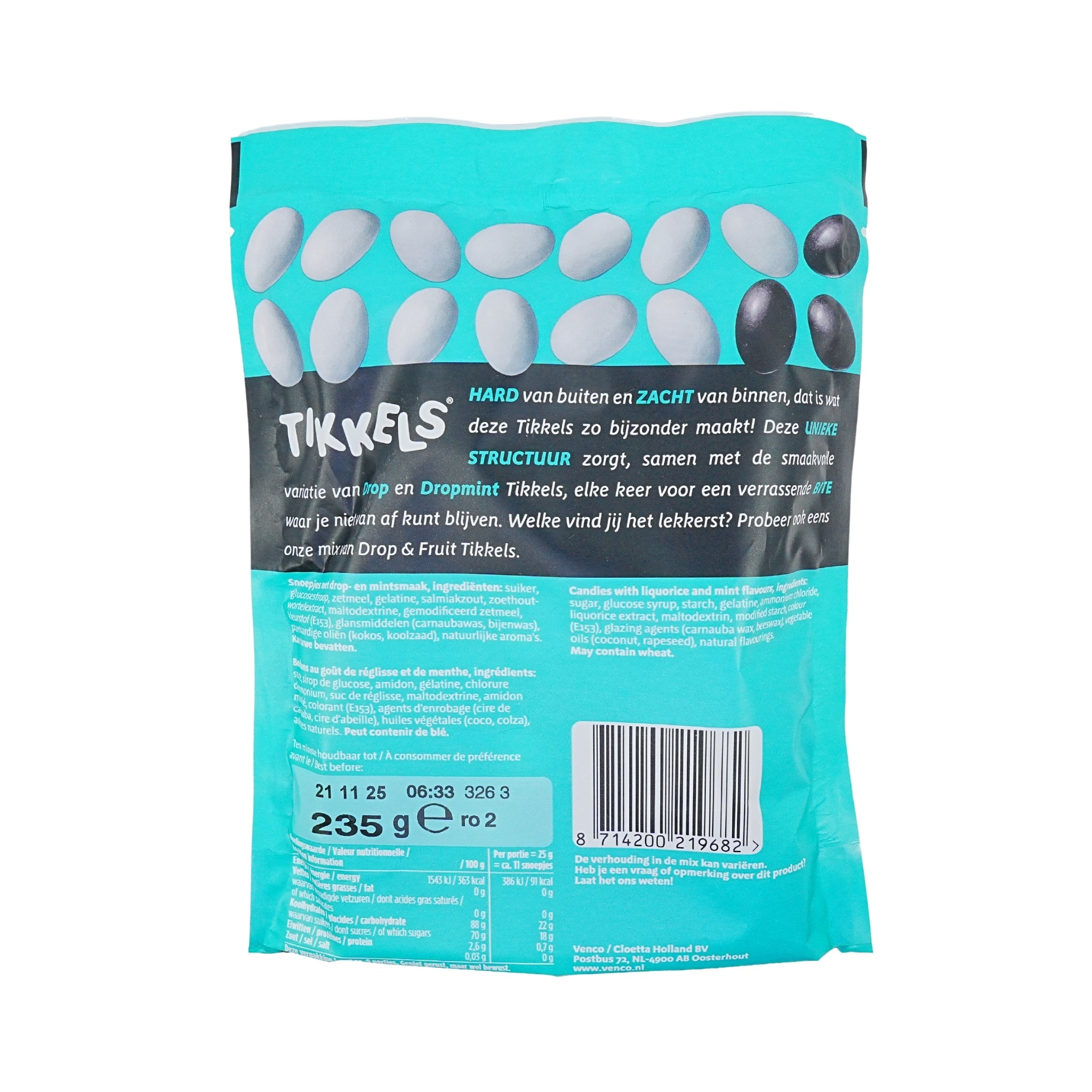 Venco Tikkels Licorice & Mint Drops 8.1 oz Bag - 230g – Peters