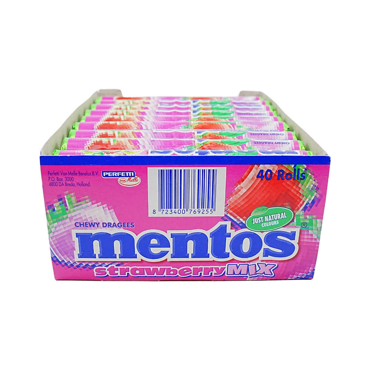 Mentos Strawberry Mix Roll 40 Ct Box