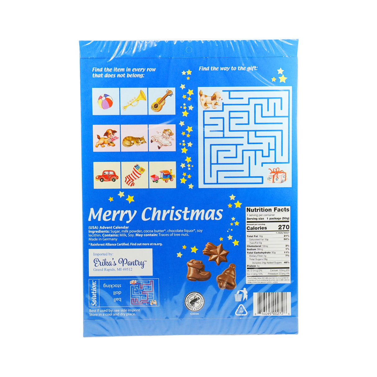 Erika's Pantry Advent  Calendar Tree & Sleigh 1.76 oz