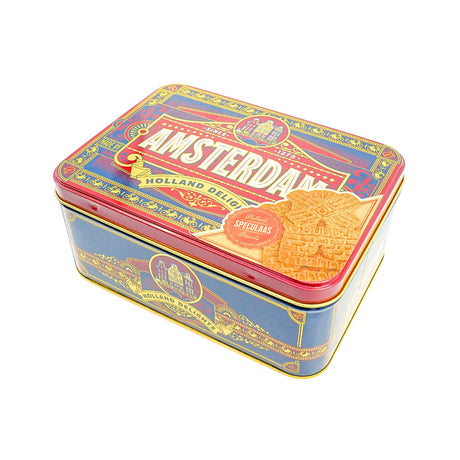 Amsterdam Square Tin with DeRuijter Speculaas Cookies