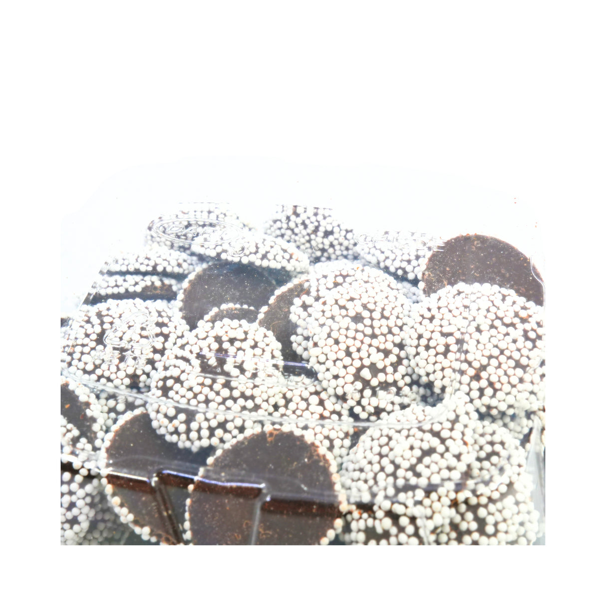 Dark Chocolate White Nonpareils  8 oz