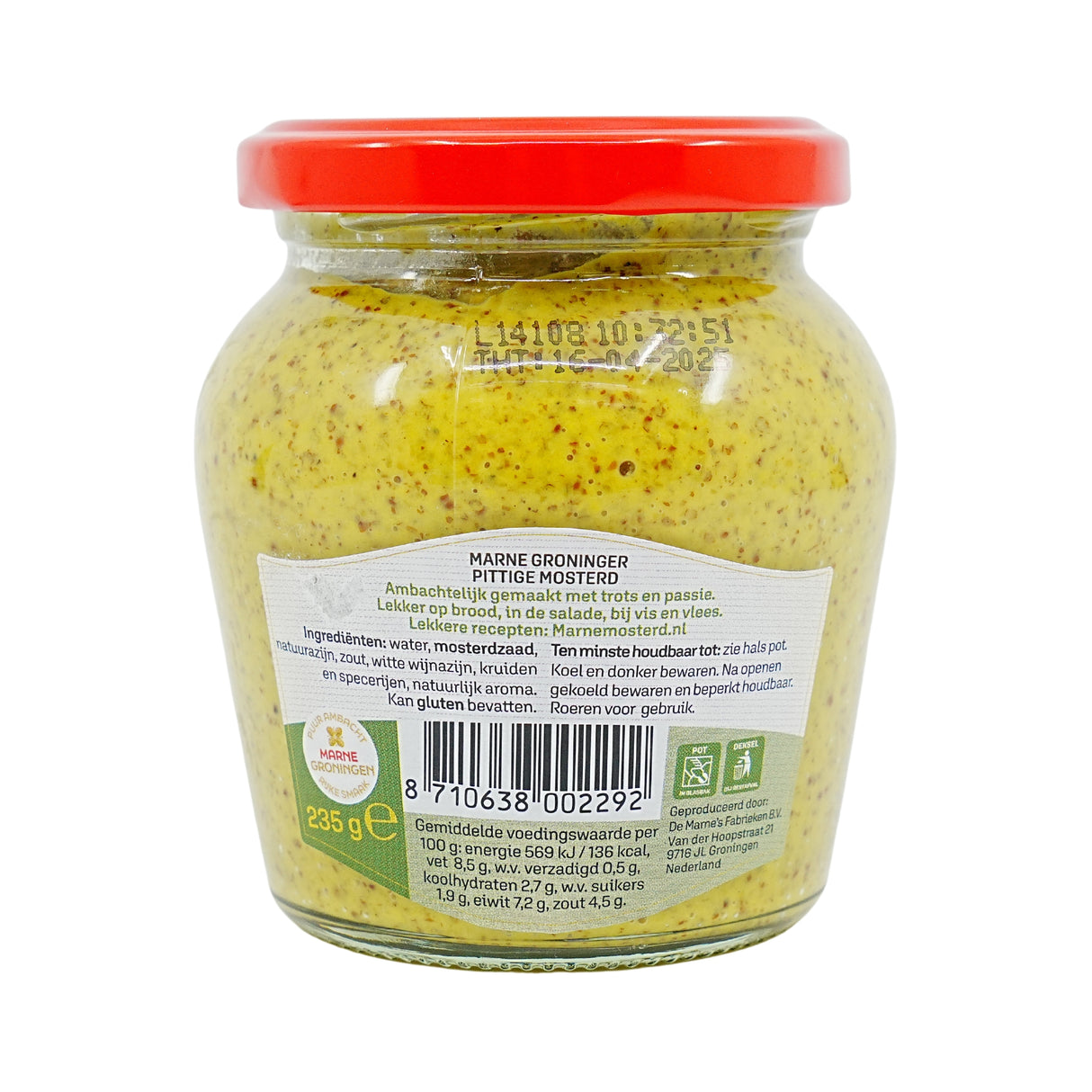 Marne Groninger Spicy Dutch Mustard 8.28 oz Jar