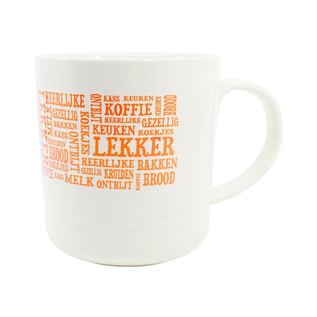 Lekker Word Art Mug Natural with Orange Printing 14oz